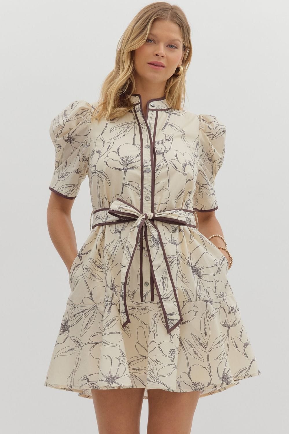 Entro Dress Ecru / S Annie Floral Dress