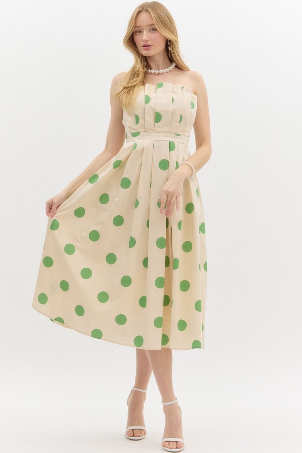 Entro Dress Ecru / S Tatum Polka Dot Dress