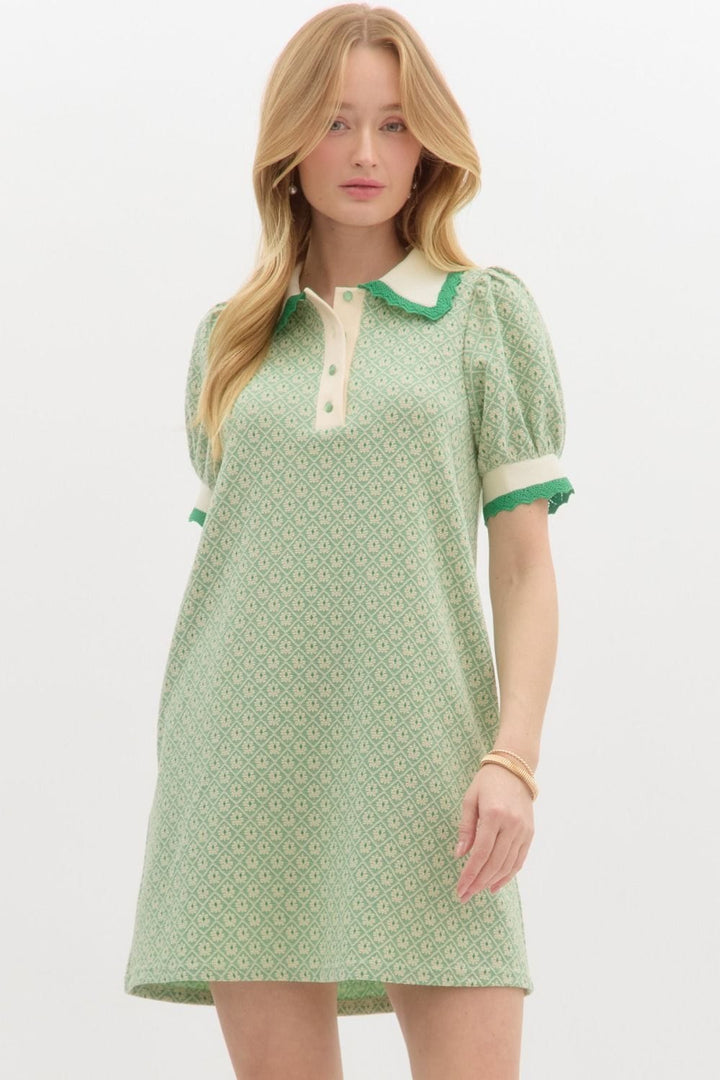 Entro Dress Green / S Sloane Diamond Dress