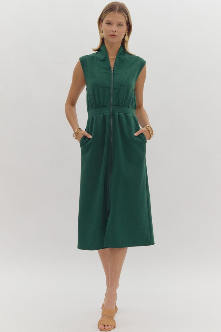 Entro Dress Hunter Green / S Lilah Sleeveless Dress