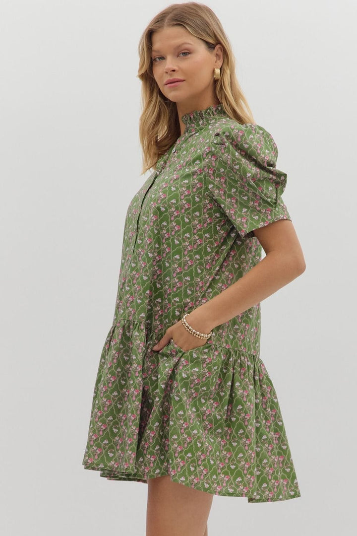 Entro Dress Keira Floral Lattice Dress