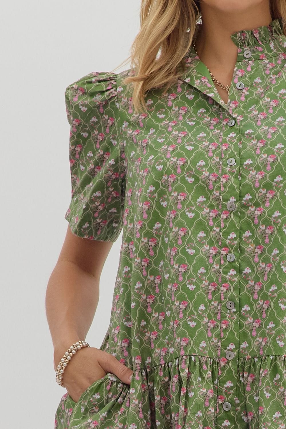 Entro Dress Keira Floral Lattice Dress