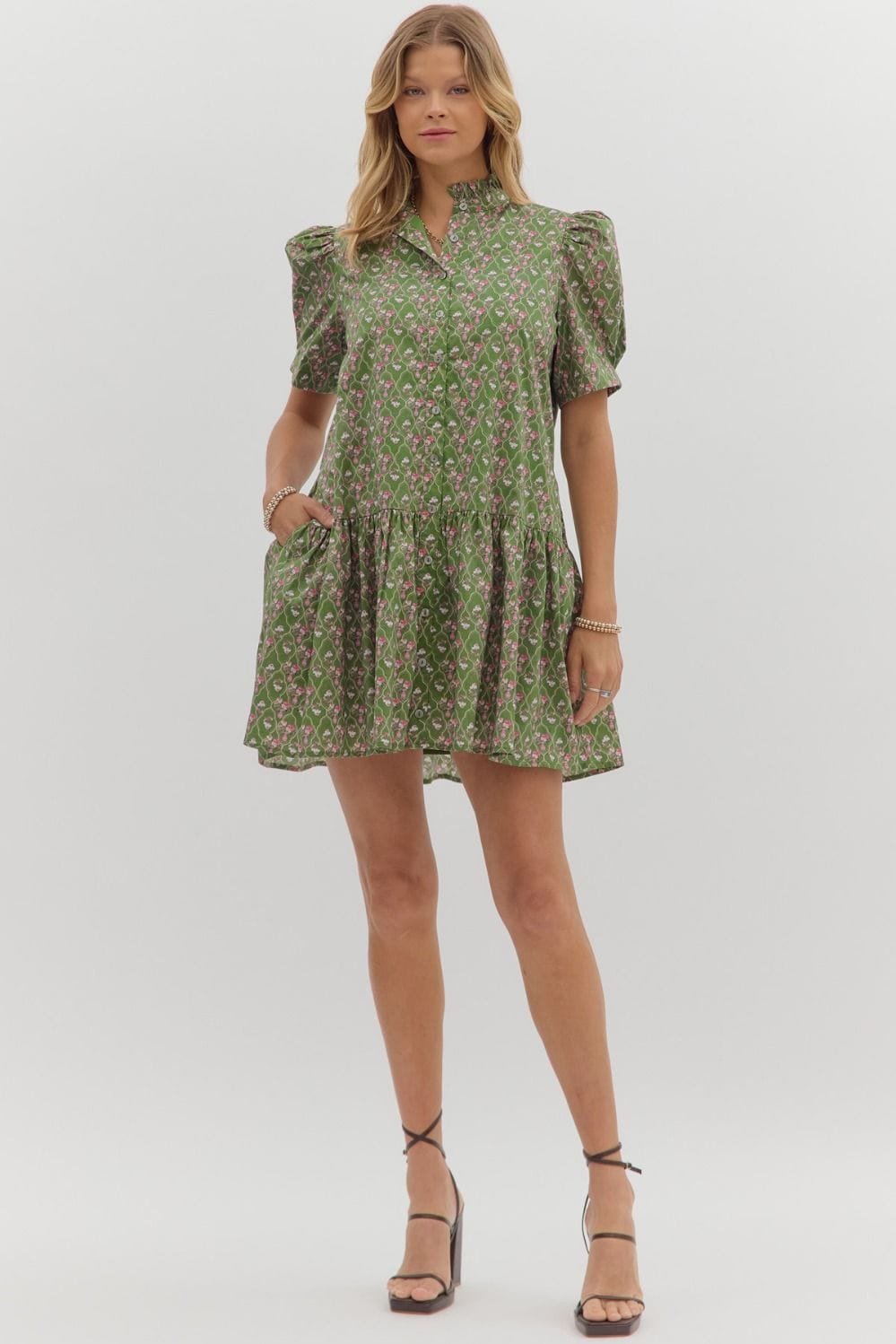 Entro Dress Keira Floral Lattice Dress