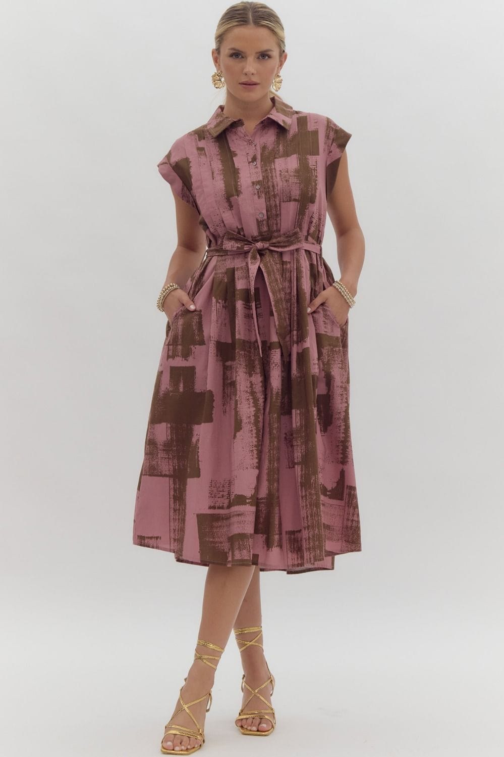 Entro Dress Mauve / S Georgia Abstract Dress