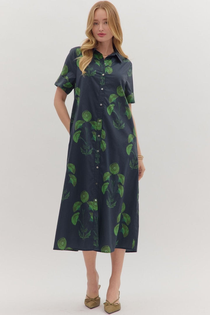 Entro Dress Navy / S Hannah Floral Dress