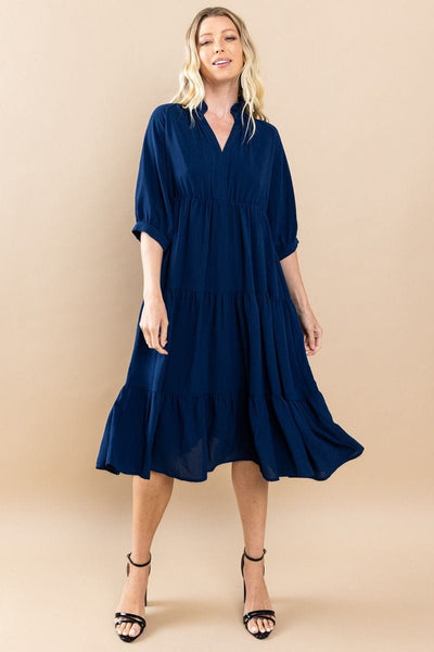 Entro Dress Navy / S Jyme Tiered Dress