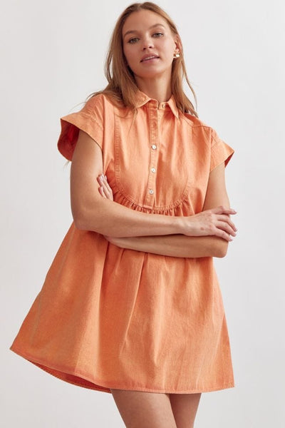 Entro Dress Orange / S Jacklynne Denim Dress