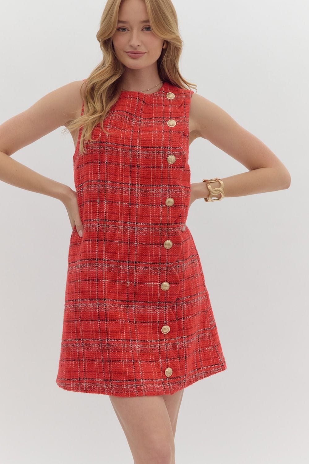 Entro Dress Red / S Laura Tweed Dress