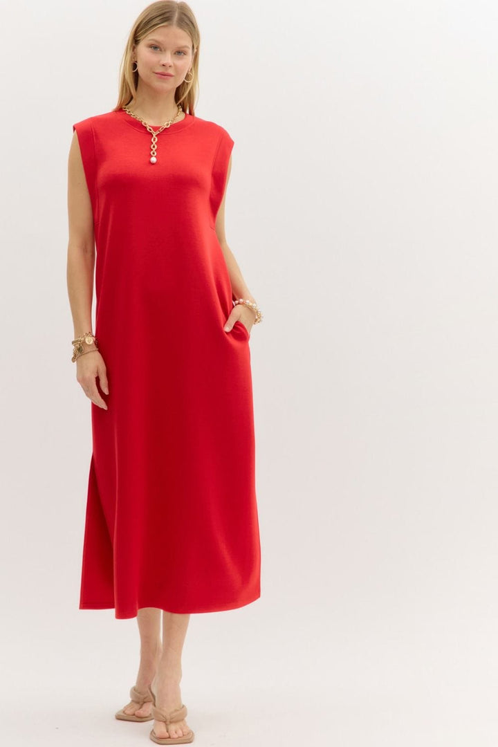 Entro Dress Red / S Stella Jersey Knit Dress