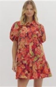 Entro Dress Wine / S Callie Floral Dress