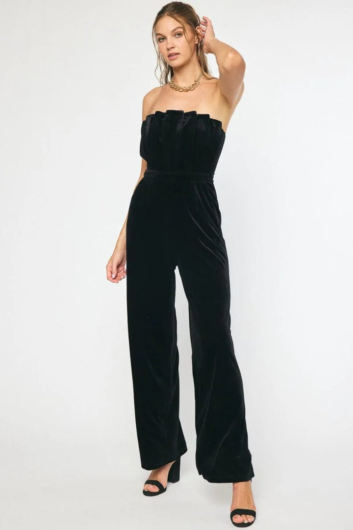 Entro Jumpsuit Black / S Camille Velvet Jumpsuit