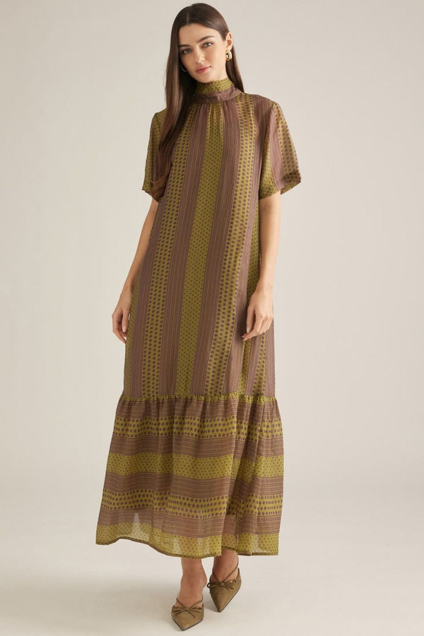 Entro Maxi Dress Martini Olive / S Keira Keyhole Maxi Dress