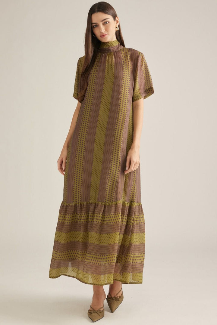 Entro Maxi Dress Martini Olive / S Keira Keyhole Maxi Dress
