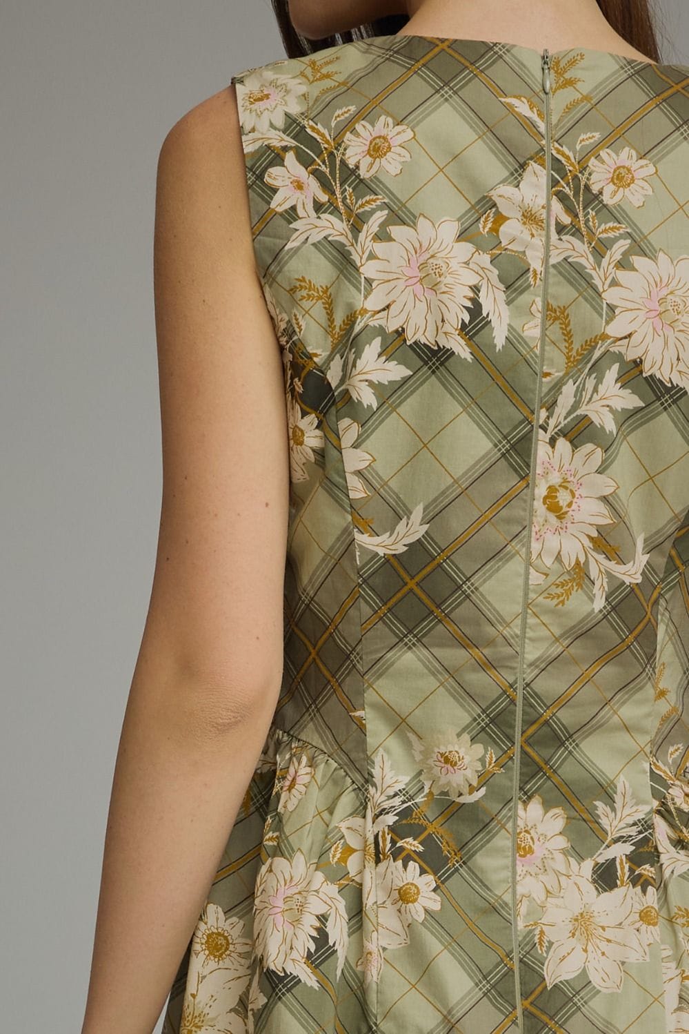 Entro Midi Dress Ella Floral Plaid Midi Dress