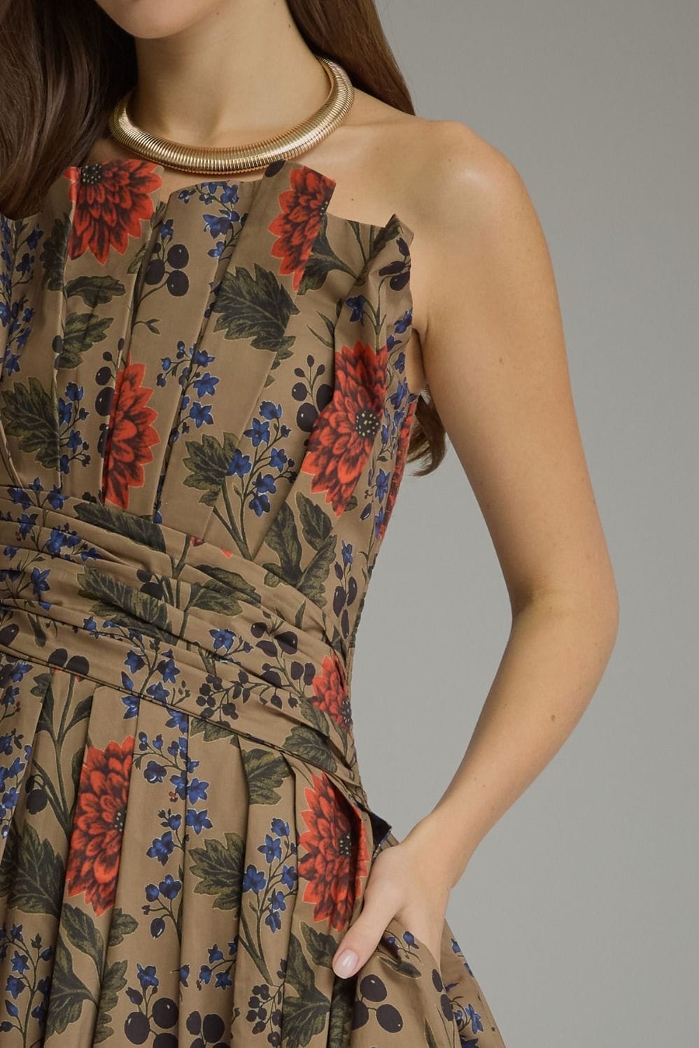 Entro Midi Dress Gianna Floral Strapless Dress