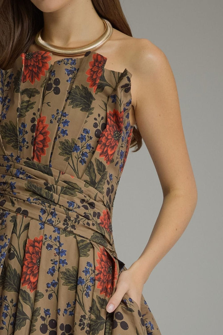 Entro Midi Dress Gianna Floral Strapless Dress