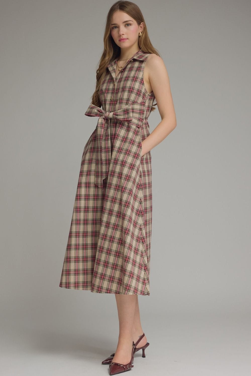 Entro Midi Dress Lucy Plaid Dress