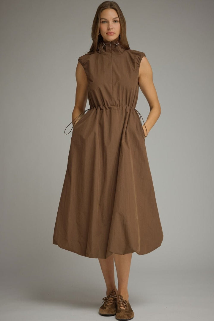 Entro Midi Dress Mocha / S Sadie Ruffle Midi Dress