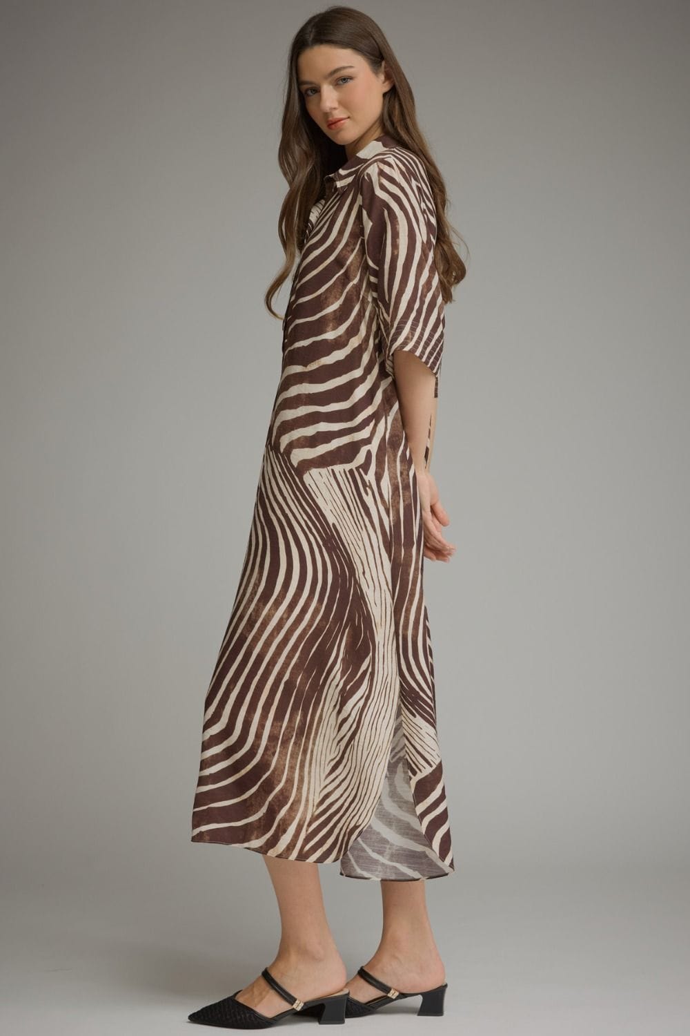 Entro Midi Dress Myra Zebra Midi Dress