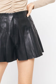 Entro Polly Pleated Faux Leather Short