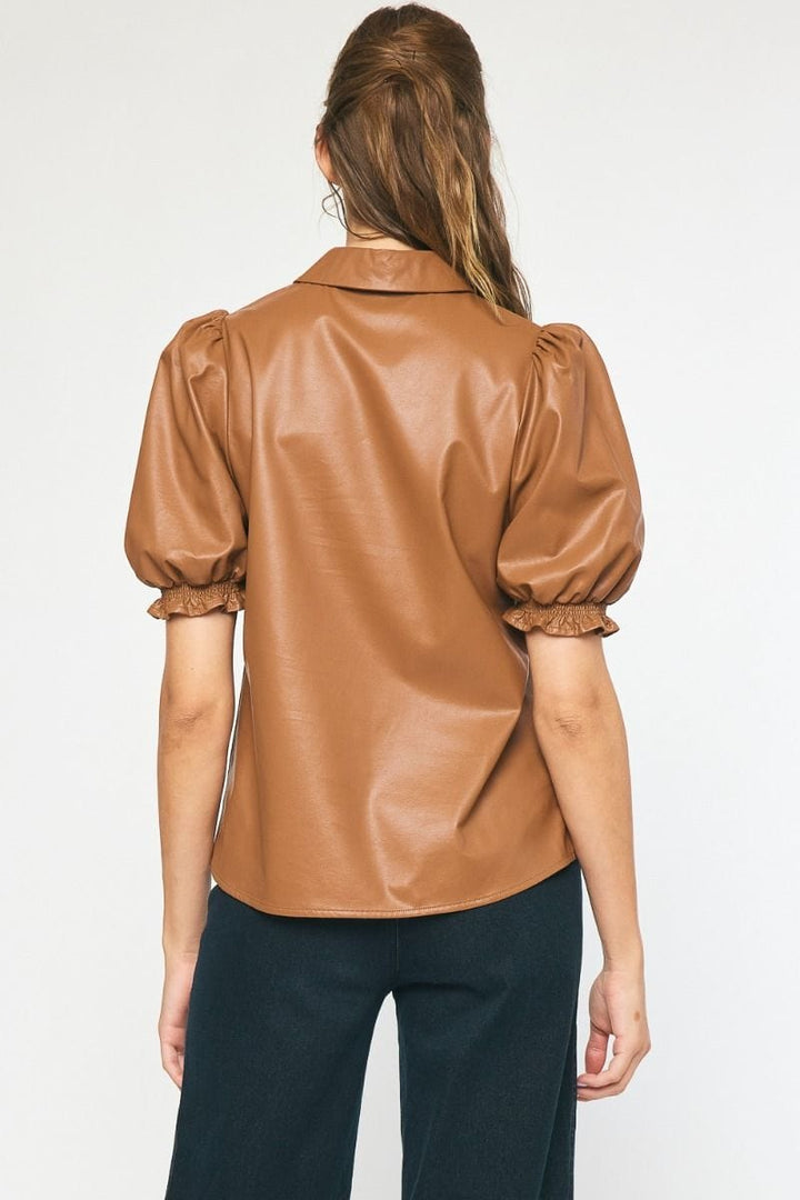 Entro Rowan Faux Leather Top