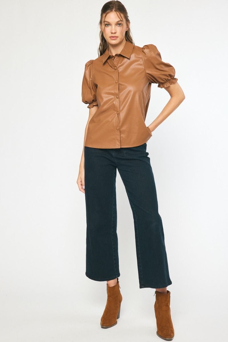 Entro Rowan Faux Leather Top