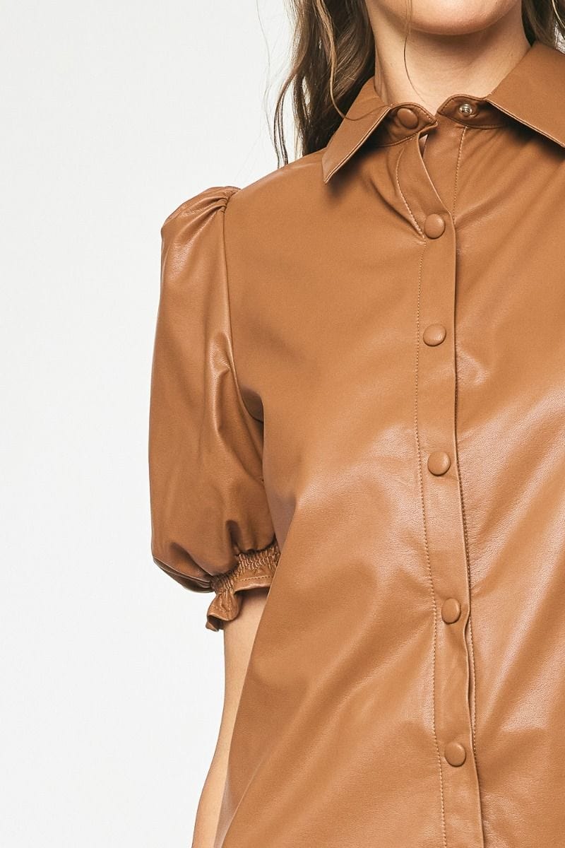 Entro Rowan Faux Leather Top