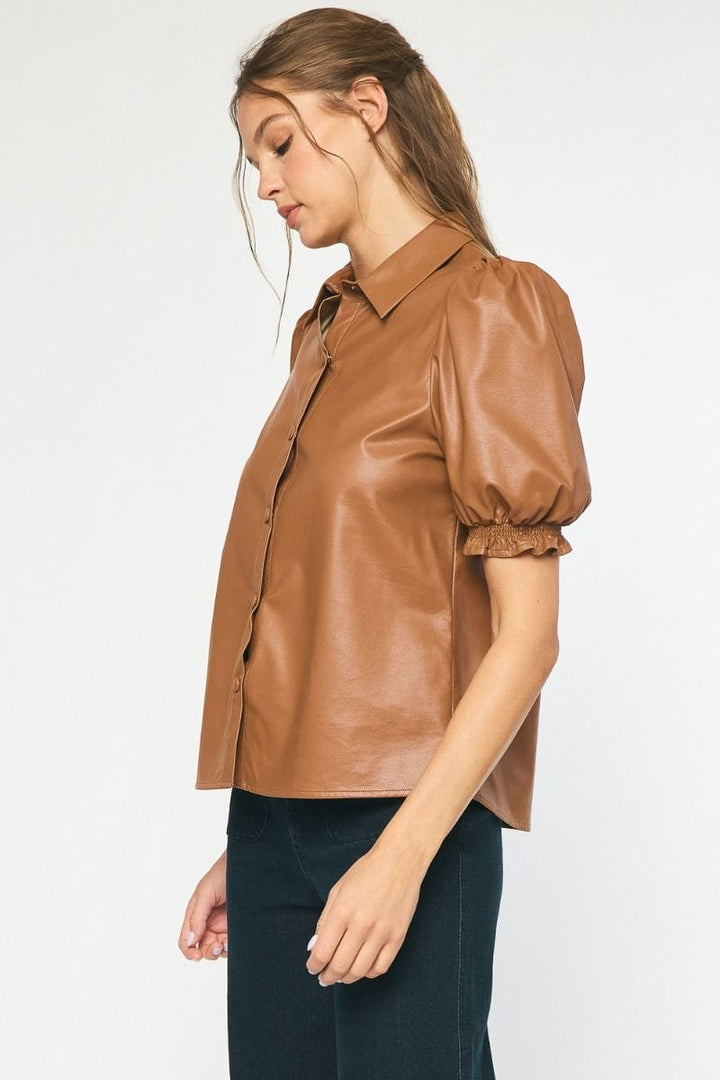 Entro Rowan Faux Leather Top