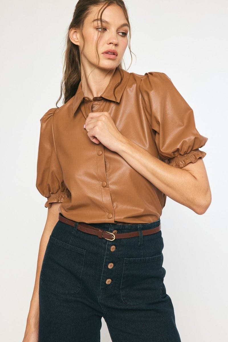 Entro Rowan Faux Leather Top