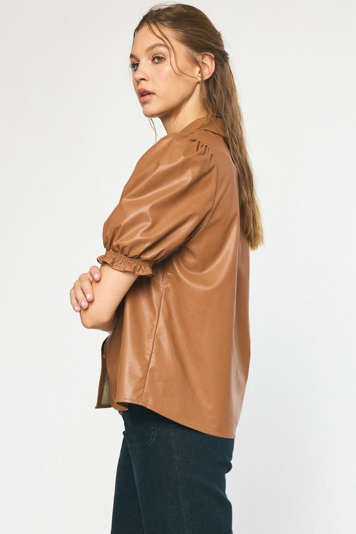 Entro Rowan Faux Leather Top