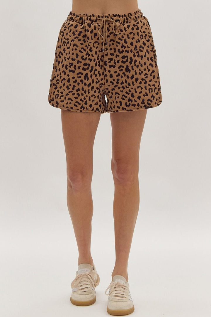 Entro Shorts Camel / S Malia Leopard Shorts