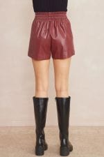 Entro Shorts Grainne Faux Leather High Wasted Shorts