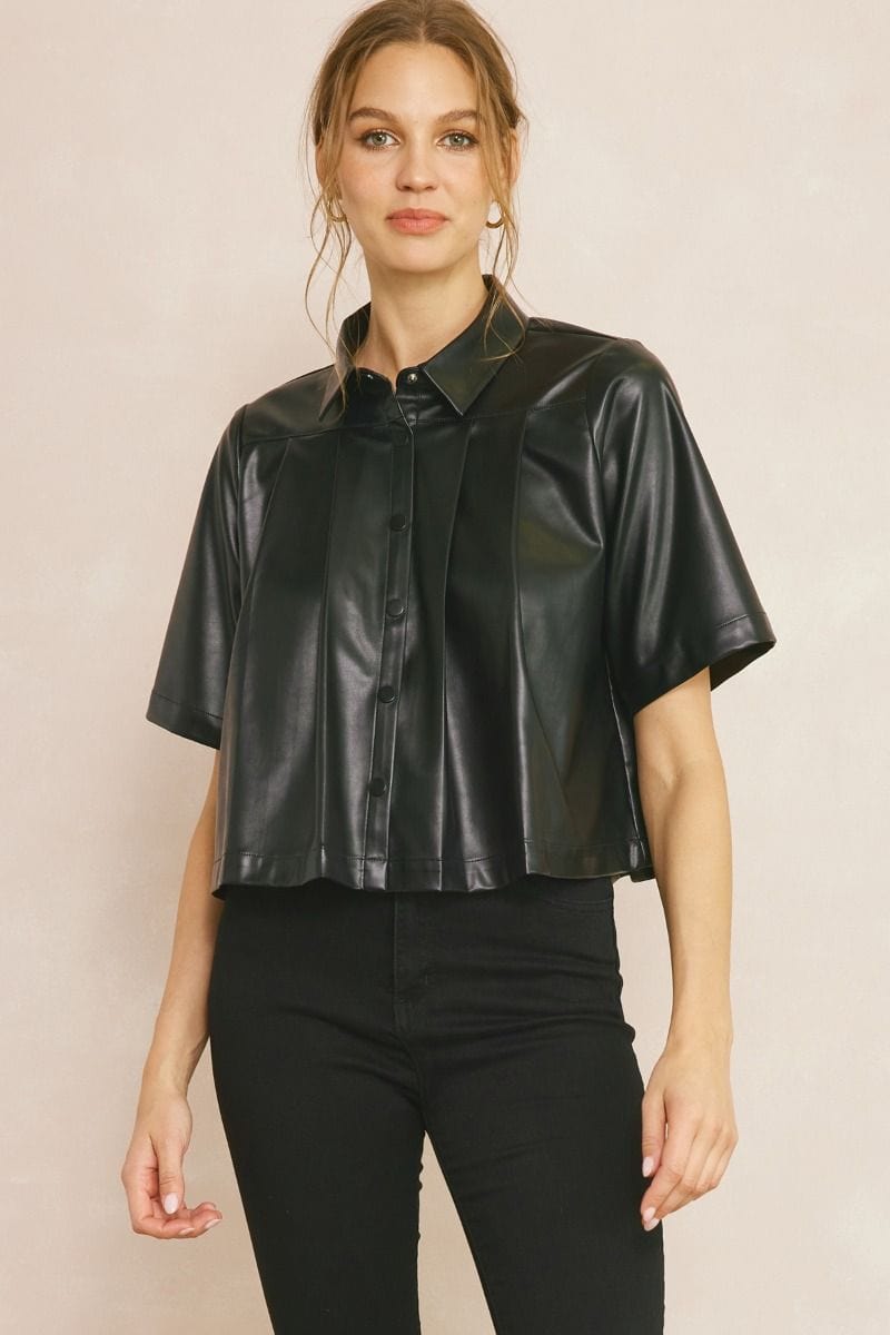 Entro Top Black / S Danna Pleated Top