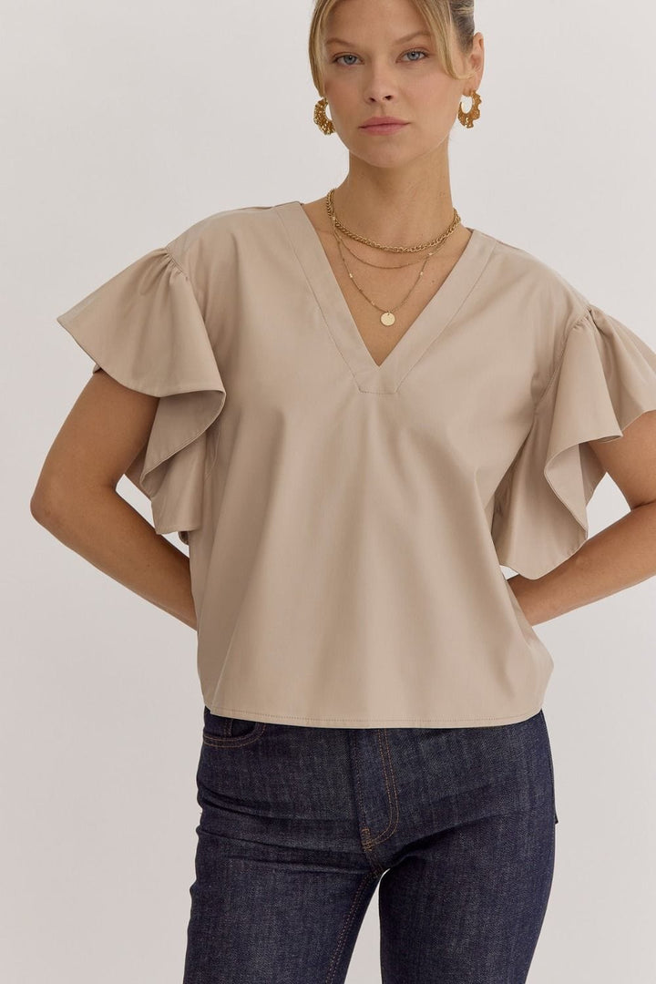 Entro Top Ecru / S Laney Cut Out Top