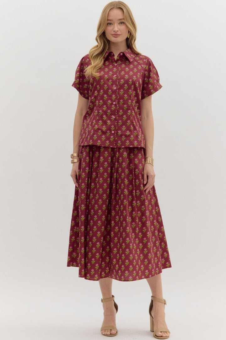 Entro Top Emelia Floral Pattern Top