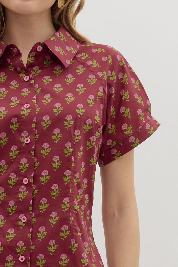 Entro Top Emelia Floral Pattern Top