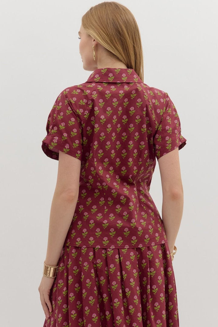Entro Top Emelia Floral Pattern Top