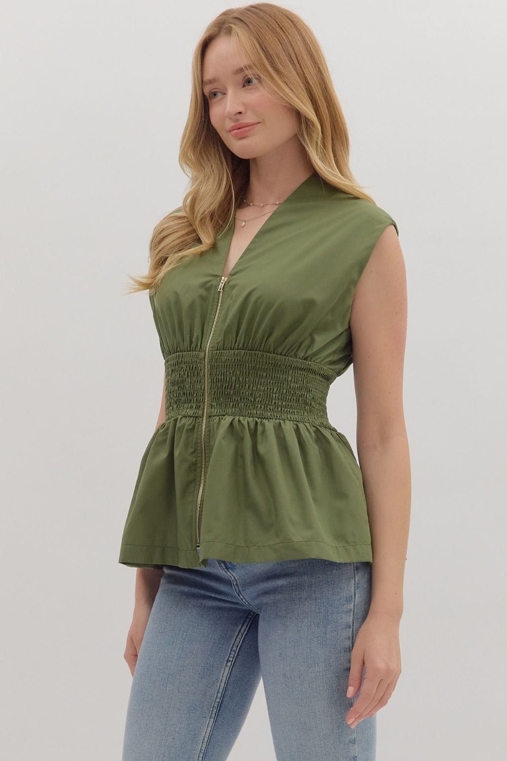 Entro Top Iris Zip Front Top