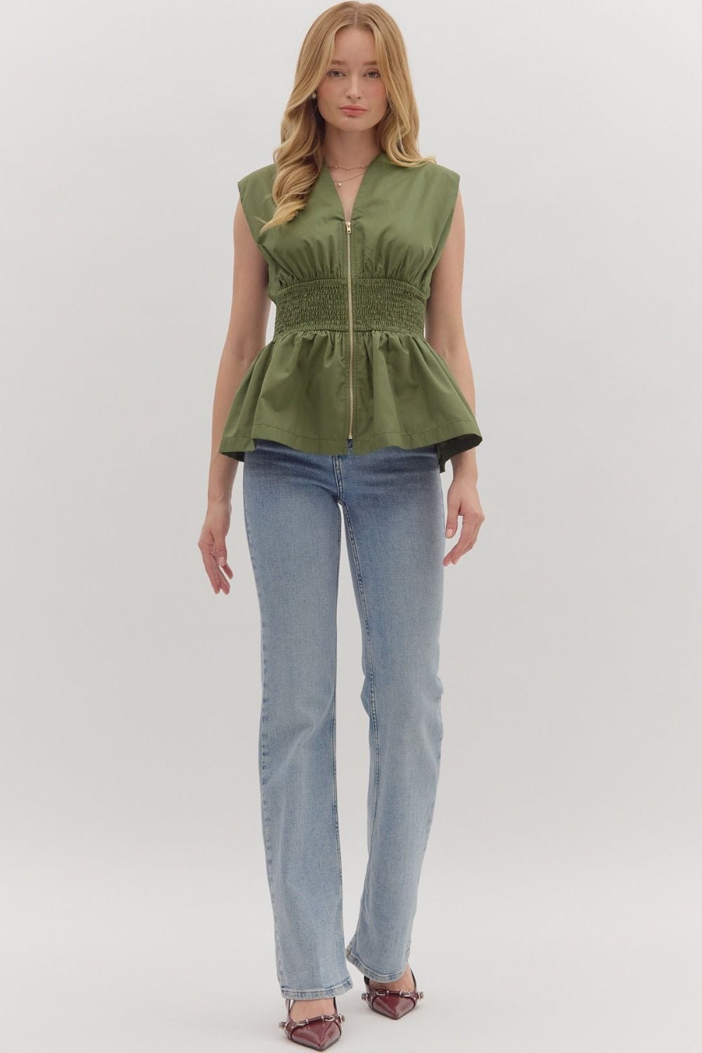 Entro Top Iris Zip Front Top