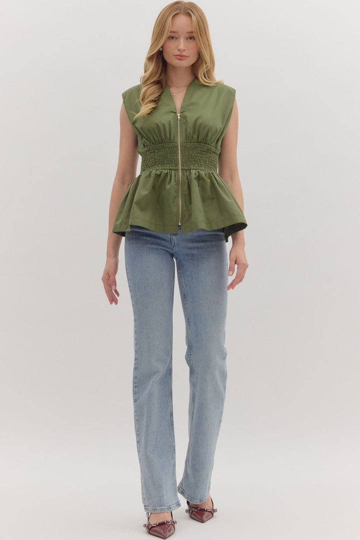 Entro Top Iris Zip Front Top