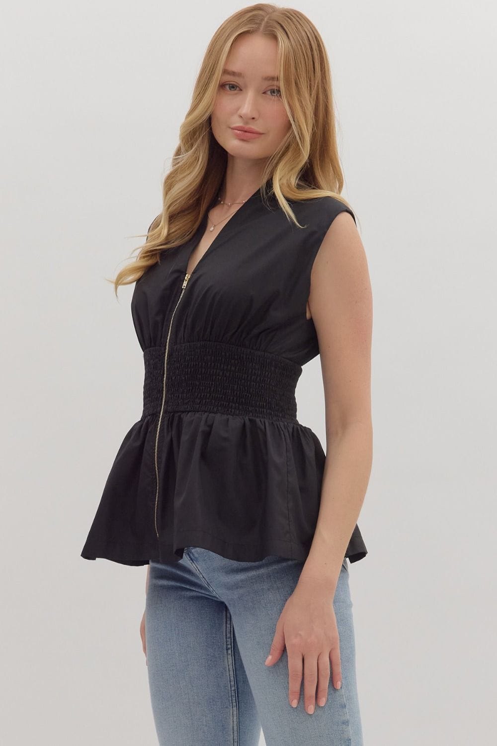 Entro Top Iris Zip Front Top