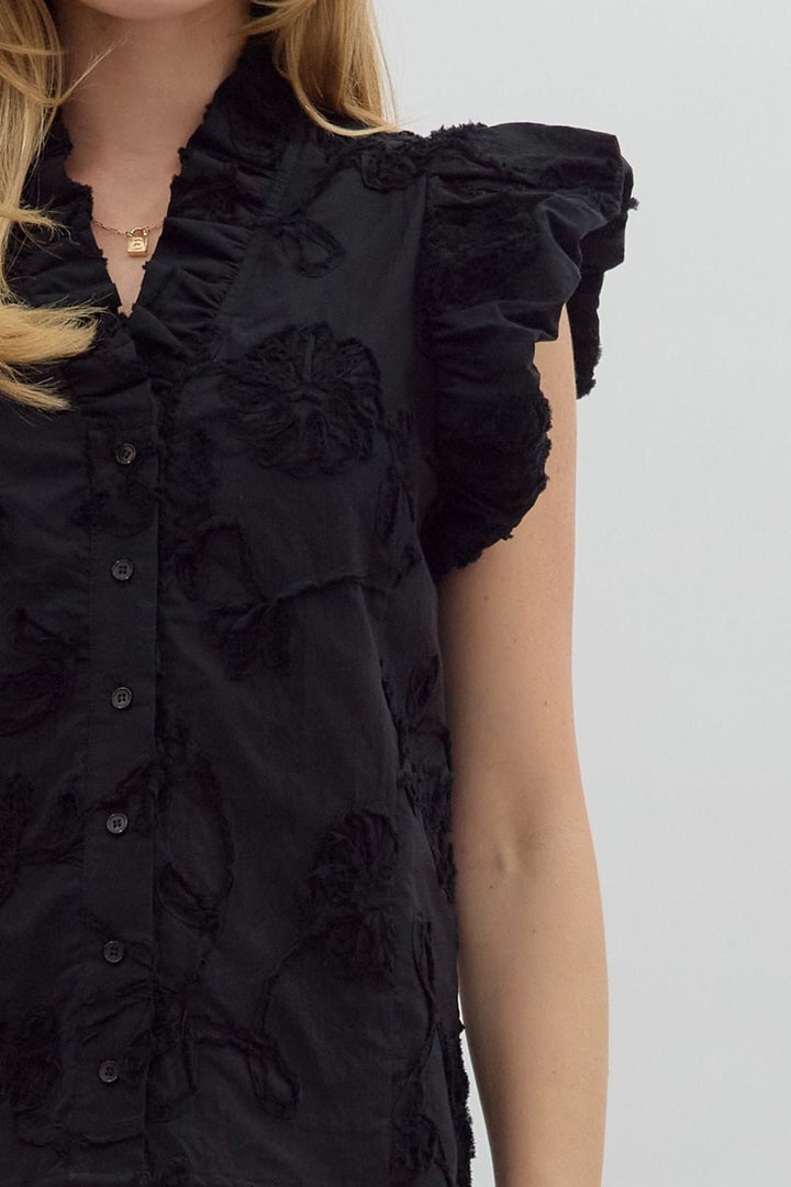 Entro Top Lexi Floral Ruffle Top