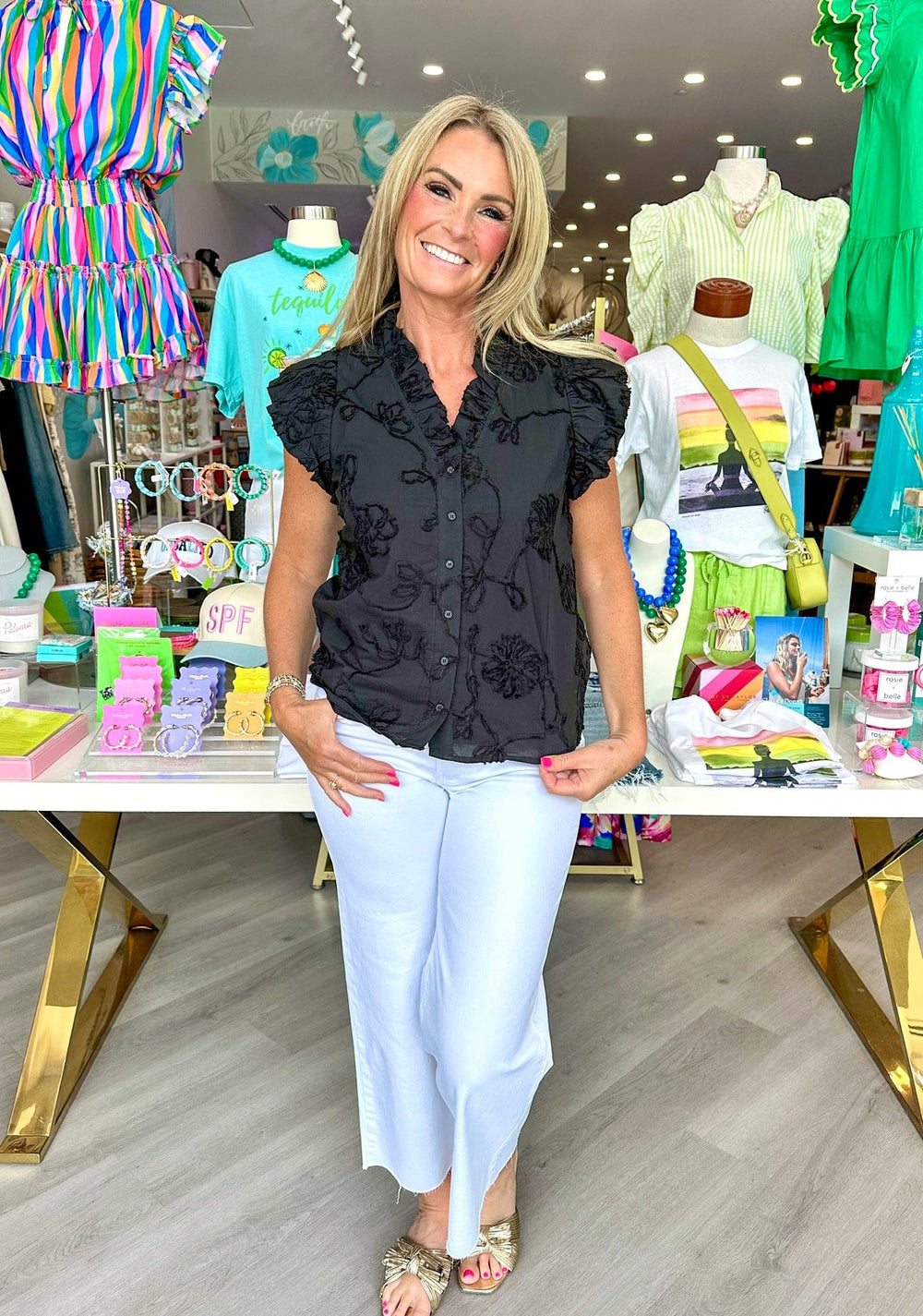 Entro Top Lexi Floral Ruffle Top