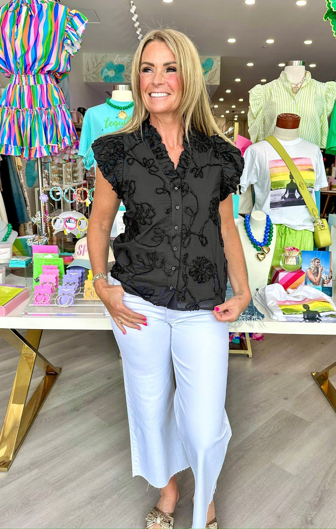 Entro Top Lexi Floral Ruffle Top