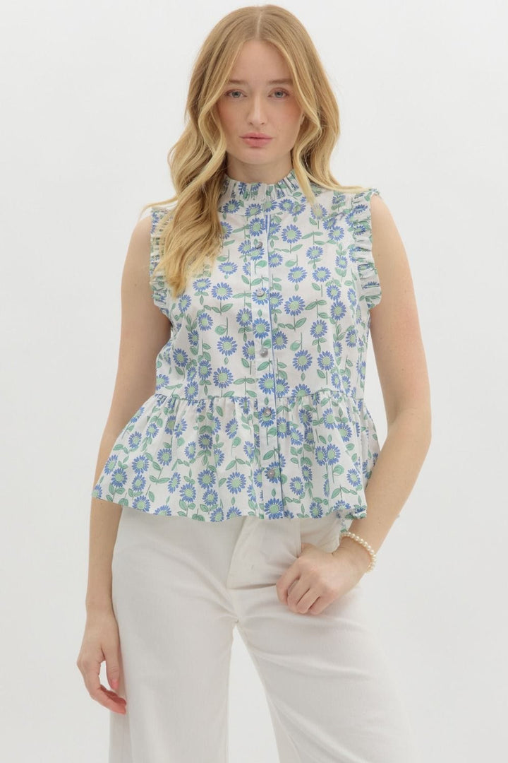 Entro Top Mint / S Desiree Peplum Top