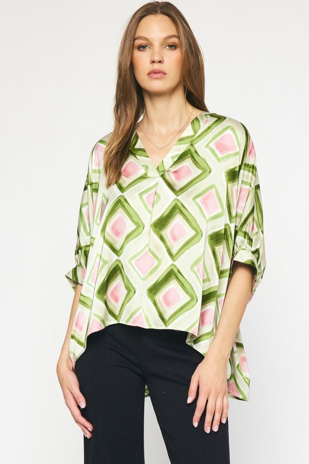 Entro Top Olive / S Millie Drop Shoulder Top