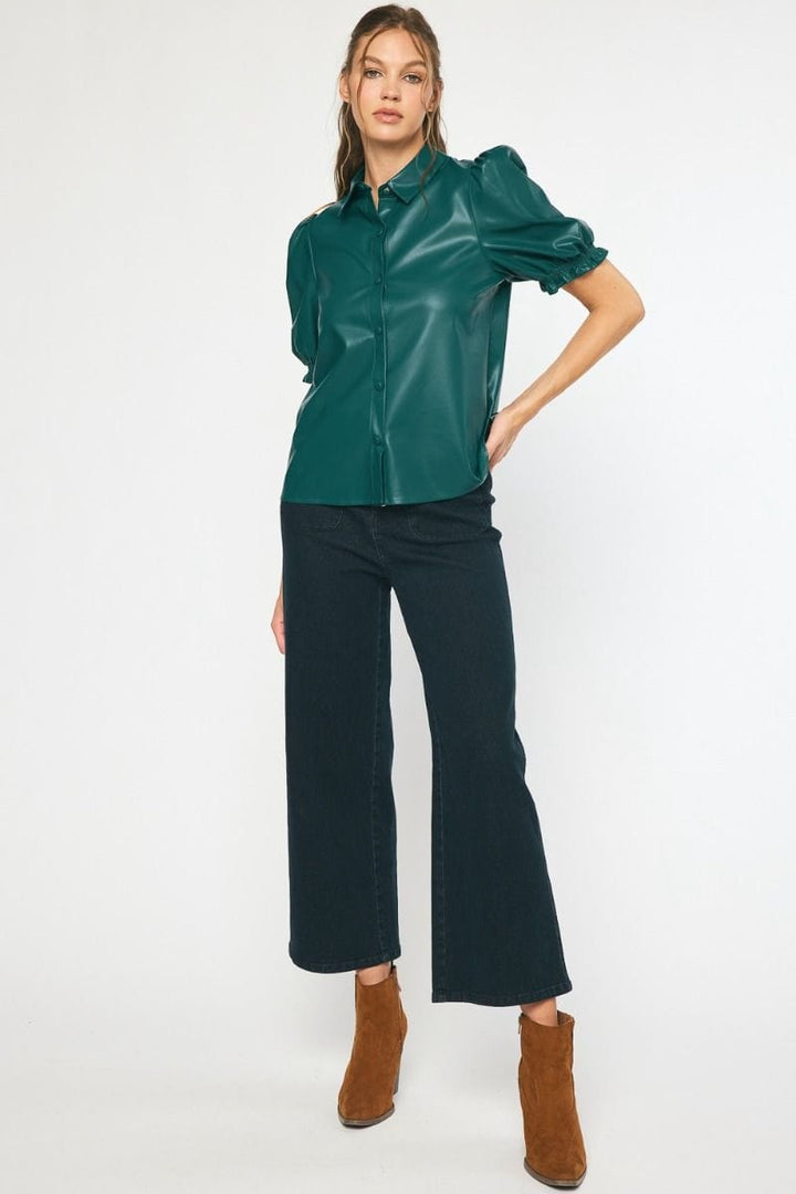 Entro Top Rowan Faux Leather Top