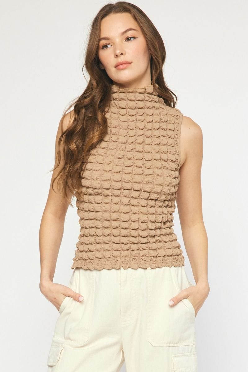 Entro Top Tan / S Rose Textured Top