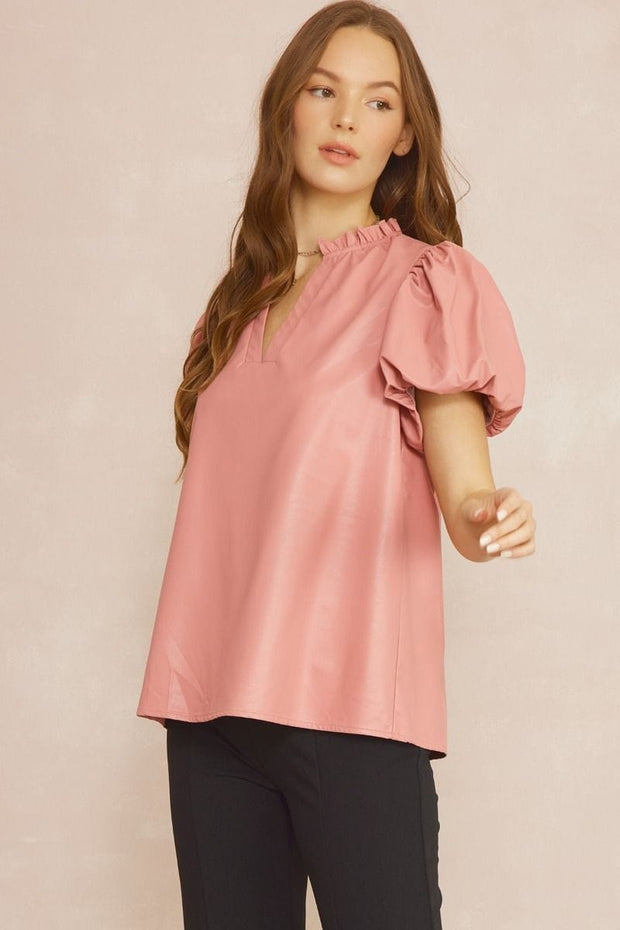 Entro Top Tryston Ruffle Detail Neckline