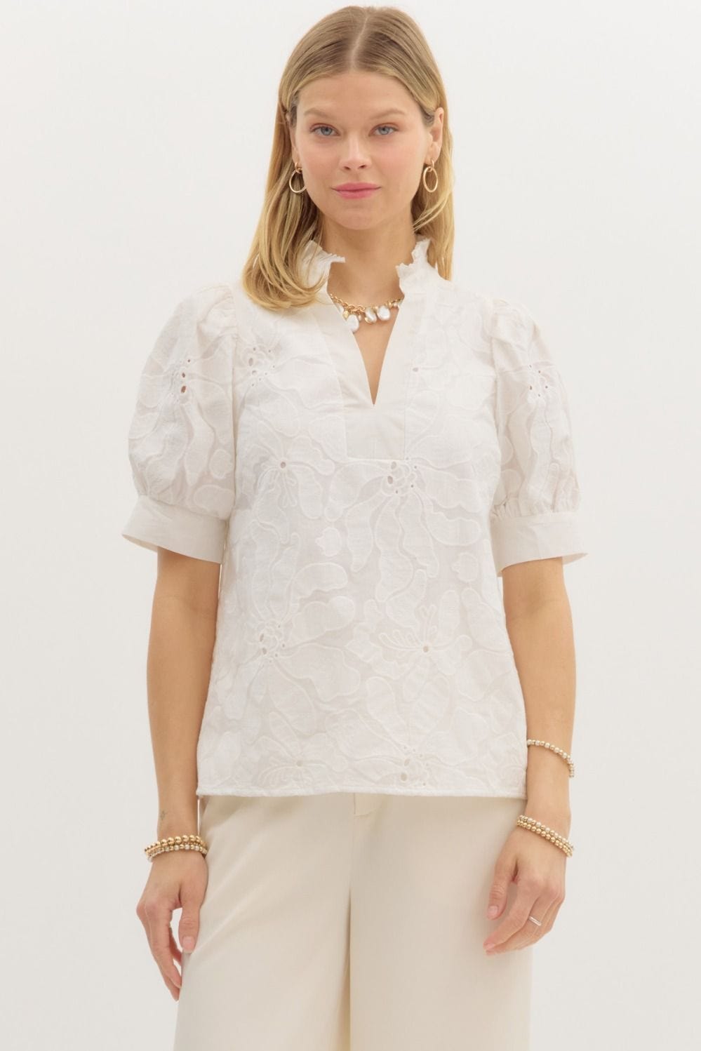 Entro Top White / S Maelle Floral Top